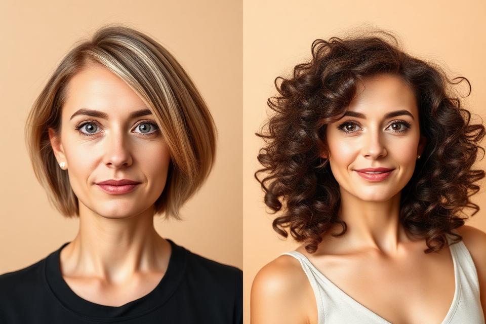 Before and after wig transformation
