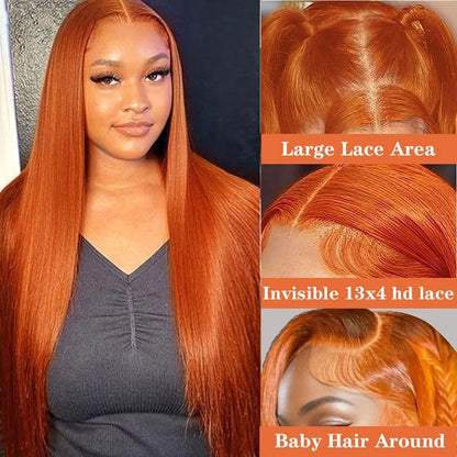 Bone Straight Brazilian Glueless Wig 180% Density 13x4 Lace Front Wig