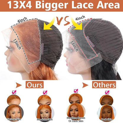 Bone Straight Brazilian Glueless Wig 180% Density 13x4 Lace Front Wig