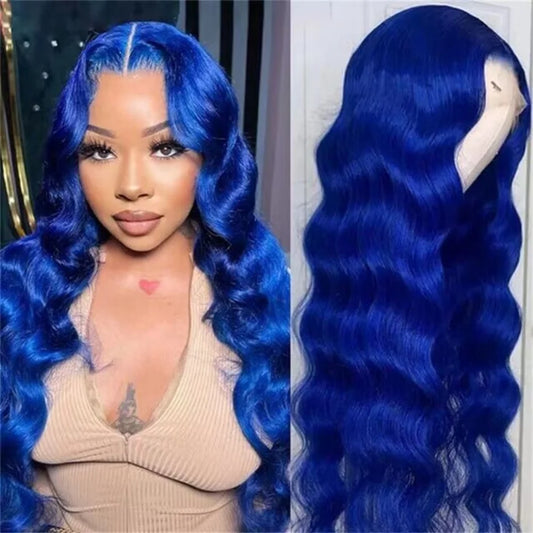 13x4 Body Wave Lace Front Remy Wig - Sapphire Blue