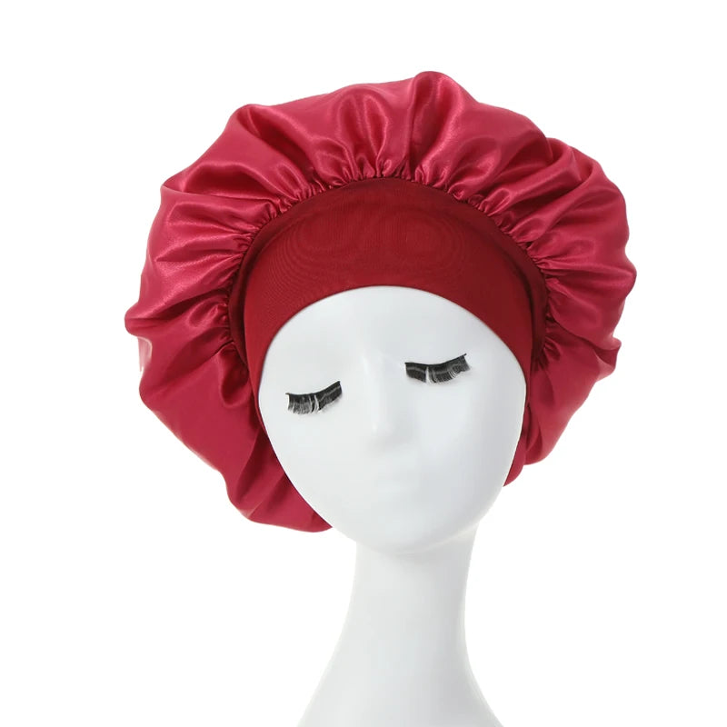 a red silk bonnet a mannequin 