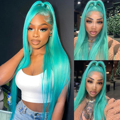 13x4 Remy Lace Front Wig - Light Blue