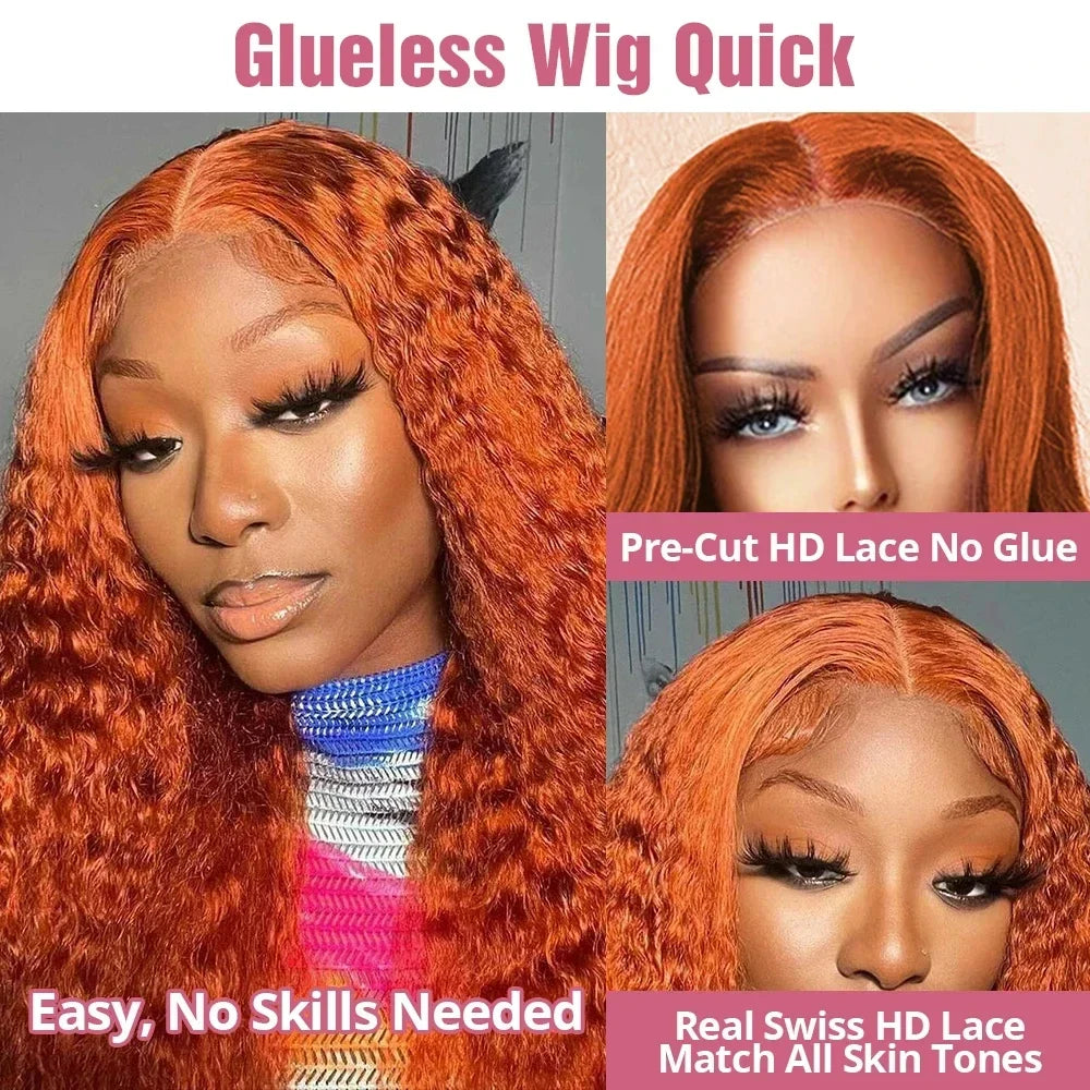 Ginger Deep Wave Lace Front Wig Pre Plucked