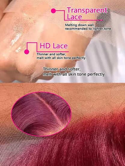 180% Density Body Wave Wig Burgundy 99J Lace Front Wig