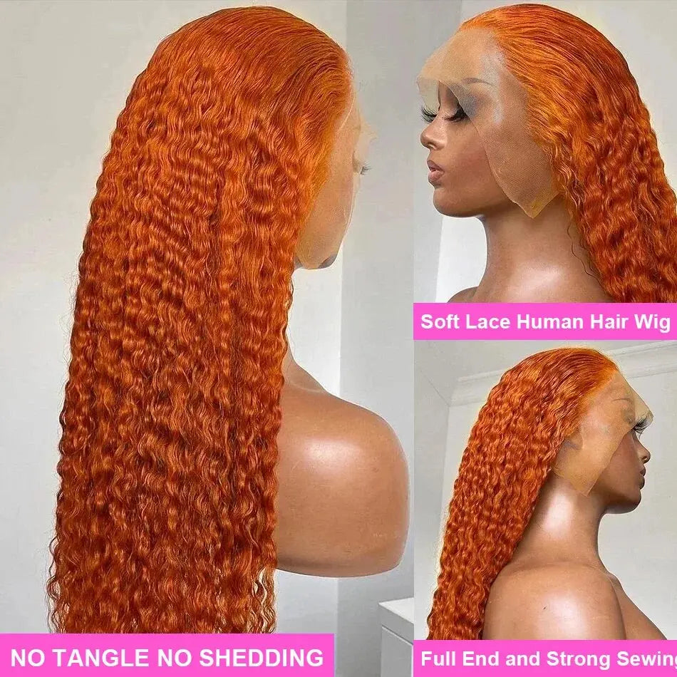 Ginger Deep Wave Lace Front Wig Pre Plucked