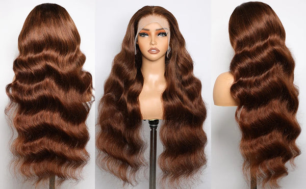 13x4 Frontal Bob Wig Chocolate Brown 180% Density