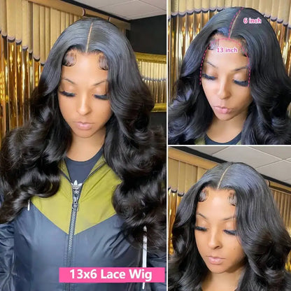 HD Transparent 13x4 13x6 Body Wave Lace Front Wig Pre Plucked