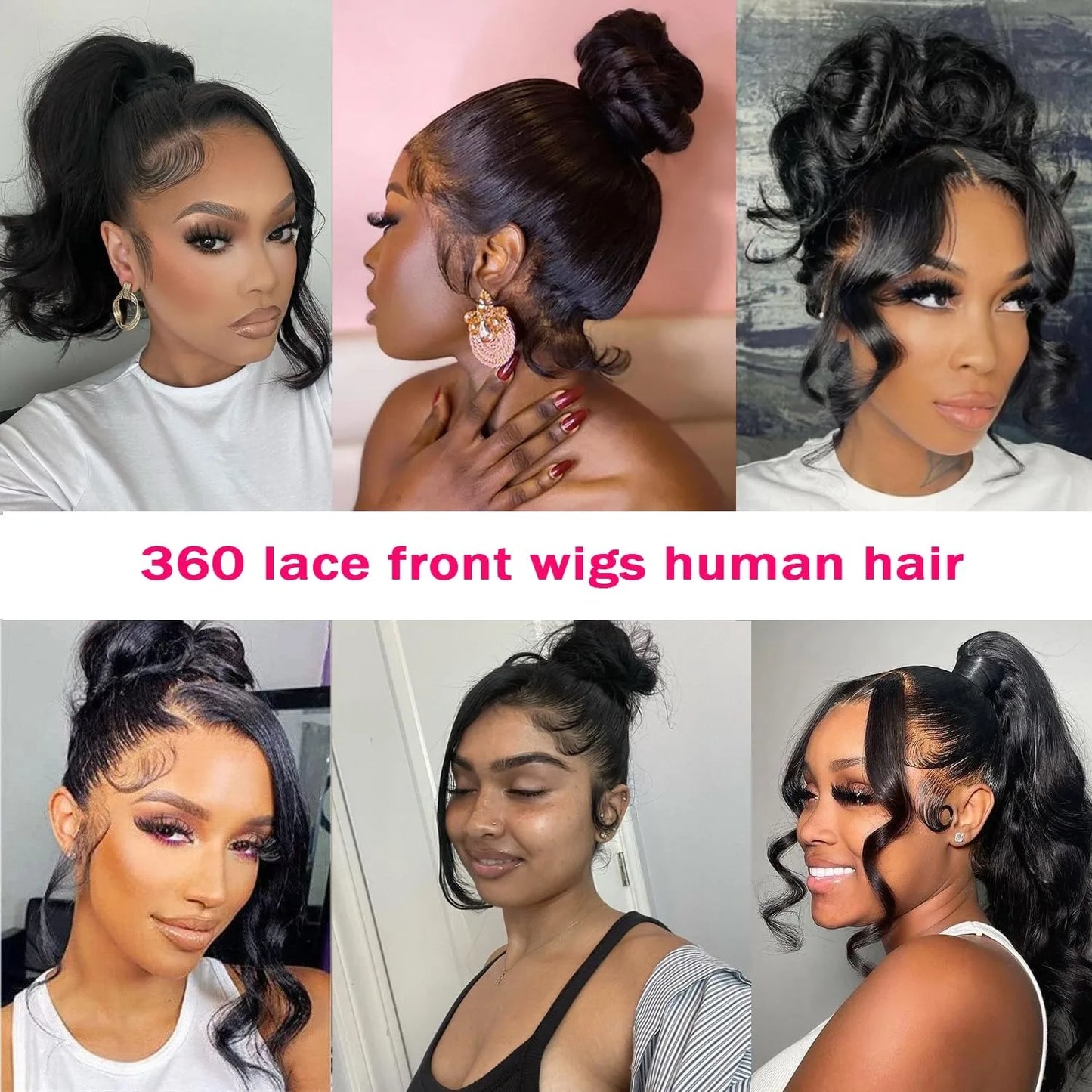 Pre Plucked Body Wave 360 HD Transparent Full Lace Frontal Wig