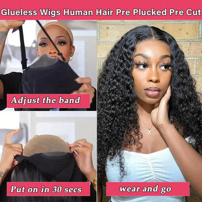 Glueless 6X4 Closure Wig Wear & Go Pre Plucked Bleached Knots Human Hair Wig